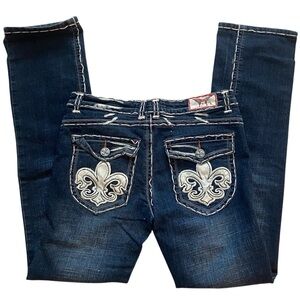LAGUNA BEACH Y2K DARK BLUE WASH LOW RISE BOOTCUT JEANS SIZE 31